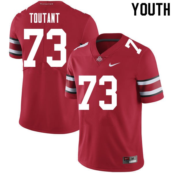 Ohio State Buckeyes #73 Grant Toutant Youth Stitch Jersey Red